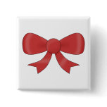 Red Ribbon Bow. On White. buttons