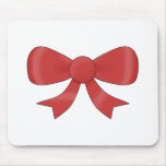 Red Ribbon Bow. On White. Mouse Pad