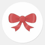 Red Ribbon Bow. On White. Sticker