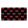 Red Ribbon Bow Pattern on Black. Personalized Photo Card
