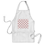 Red Ribbon Bow Pattern, on White. aprons