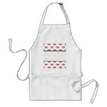 Red Ribbon Bow Pattern on White. aprons