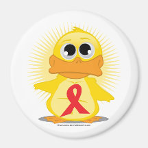 Red Ribbon Duck Fridge Magnets