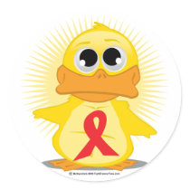 Red Ribbon Duck stickers