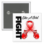 Red Ribbon Fight Like A Girl buttons