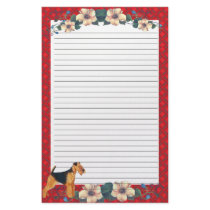 Red Ribbon Floral Lined Stationery