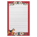 Red Ribbon Floral Lined Stationery