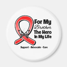 Red Ribbon For My Hero My Brother Refrigerator Magnet