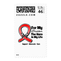 Red Ribbon For My Hero My Brother Postage Stamp