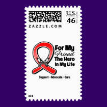 Red Ribbon For My Hero My Friend postage