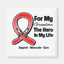 Red Ribbon For My Hero My Grandma Fridge Magnets