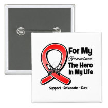Red Ribbon For My Hero My Grandma Pin