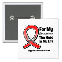 Red Ribbon For My Hero My Grandma Pin