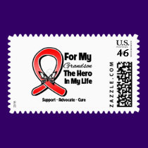Red Ribbon For My Hero My Grandson postage