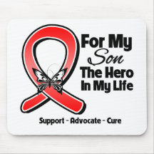 Red Ribbon For My Hero My Son Mousepad