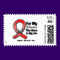 Red Ribbon For My Hero My Teacher postage