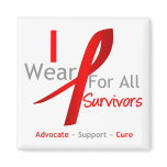 Red Ribbon I Wear Red For All Survivors Refrigerator Magnet