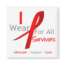 Red Ribbon I Wear Red For All Survivors Refrigerator Magnet