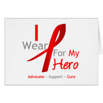 Red Ribbon I Wear Red For My HERO Card