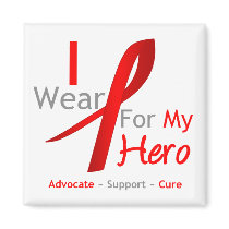 Red Ribbon I Wear Red For My HERO Refrigerator Magnets