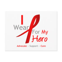 Red Ribbon I Wear Red For My HERO Post Card