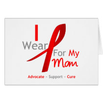 Red Ribbon I Wear Red For My Mom Card