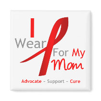 Red Ribbon I Wear Red For My Mom Magnets