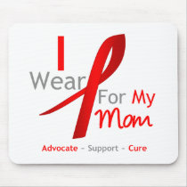 Red Ribbon I Wear Red For My Mom Mouse Mat