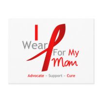 Red Ribbon I Wear Red For My Mom Postcard