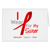 Red Ribbon I Wear Red For My Sister Card
