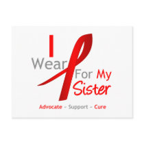 Red Ribbon I Wear Red For My Sister Postcards