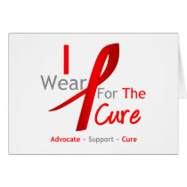 Red Ribbon I Wear Red For The Cure Greeting Cards