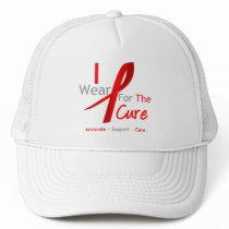 Red Ribbon I Wear Red For The Cure Trucker Hats