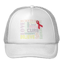 Red Ribbon Inspiration Cap for Stroke, AIDS hats