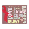 Red Ribbon Inspiration Card for Stroke, AIDS postcard