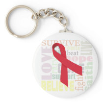 Red Ribbon Inspiration Keychain for Stroke, AIDS keychains