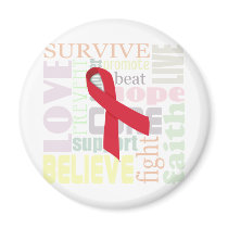 Red Ribbon Inspiration Magnet magnets