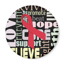 Red Ribbon Inspiration Magnet for Stroke, AIDS magnets