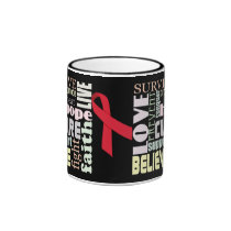 Red Ribbon Inspiration Mug for Stroke, AIDS mugs
