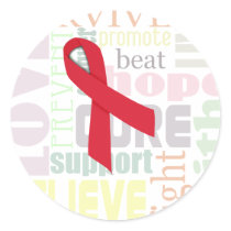 Red Ribbon Inspiration Stickers for Stroke, AIDS stickers