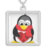 Red Ribbon Penguin Scarf Jewelry