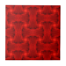 Red Ribbon Petals Weave Tile