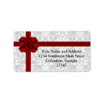 Red Ribbon Present Bow labels