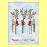 Red Ribbon Reindeer (Heart & Stroke) Greeting Card