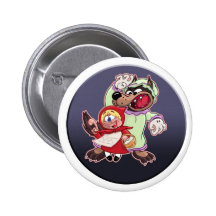 Red Riding Food cartoon button