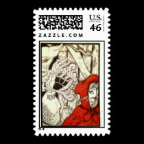 Red Riding Hood and Wolf postage Stamp stamps