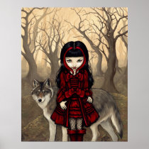 artsprojekt, art, fantasy, eye, red riding hood, little, red, riding, hood, wolf, wolves, dog, dogs, wolfdog, wolfdogs, autumn, fall, leaves, fairy, tale, fairytale, fairytales, fairy tale, eyes, big eye, big eyed, jasmine, becket-griffith, becket, griffith, jasmine becket-griffith, jasmin, strangeling, artist, goth, gothic, gothic fairy, faery, fairies, Poster with custom graphic design