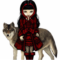 Red Riding Hood in Autumn gothic Photo Sculpture photo sculptures by strangeling Red Riding Hood in Autumn gothic Photo Sculpture photo sculptures