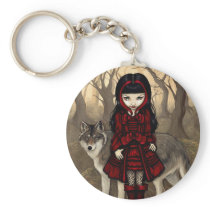 "Red Riding Hood in Autumn" Keychain