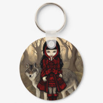 "Red Riding Hood in Autumn" Keychain